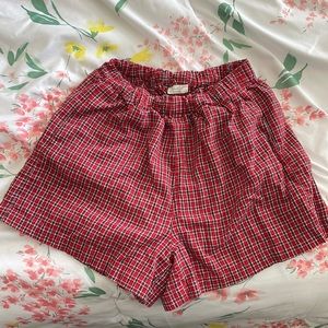 john galt (brandy melville) red plaid shorts